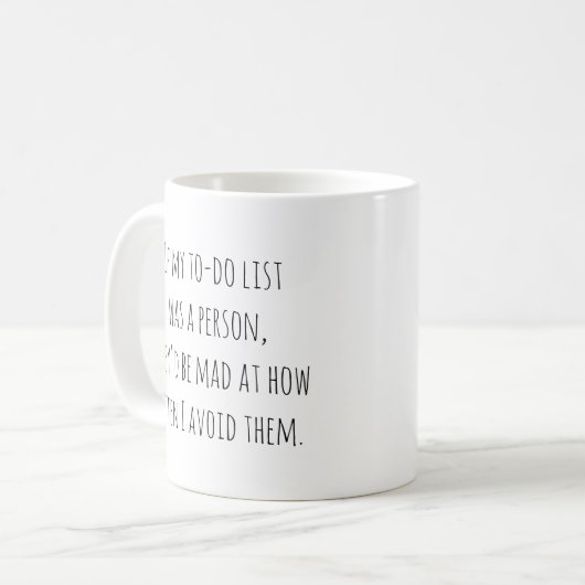 Mug Drôle Humour Citation Cadeau pour Procrastinateurs (Devant gauche)