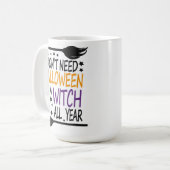 Mug Drôle Humour Halloween sorcier Broomstick (Devant gauche)