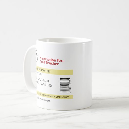 Mug Drôle Idée Cadeau Pour Enseignant Café Lover Rx (Devant gauche)