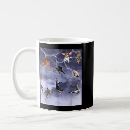 Mug Drôle Il Pleut Des Chats Et Des Chiens (Gauche)