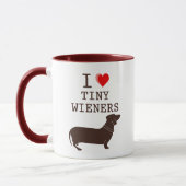 Mug Drôle J'adore le teckel Wiener miniature (Gauche)