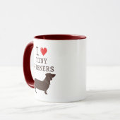 Mug Drôle J'adore le teckel Wiener miniature (Devant gauche)