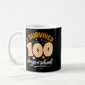 Mug Drôle j'ai survécu 100 jours d'école élève enseign (Gauche)
