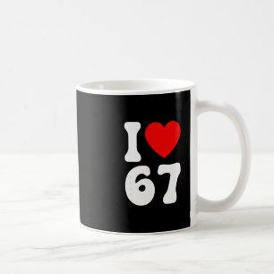 Mug Drôle J'aime 67 Mème Amoureux Slang Six Sept 6 7 B