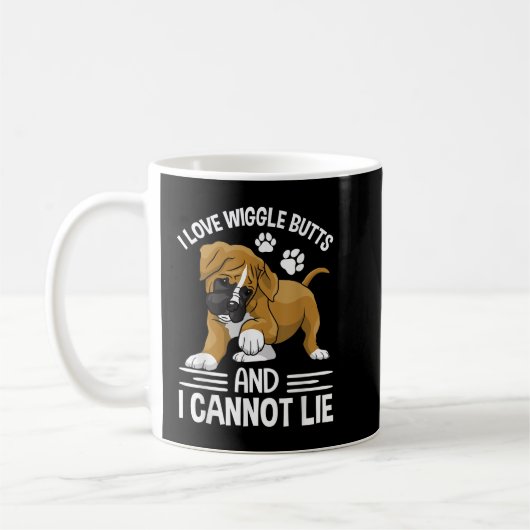 Mug Drôle J'Aime Boxer Wiggle Butt Vêtements Pour Chio (Gauche)