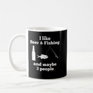 Mug Drôle J'aime la bière et la pêche et comme 3 perso