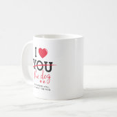 Mug Drôle J'Aime Le Chien Valentines (Devant gauche)