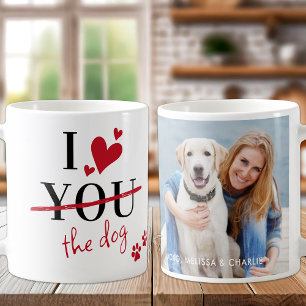 Mug Drôle J'Aime Le Chien Valentines Personnalisé Phot