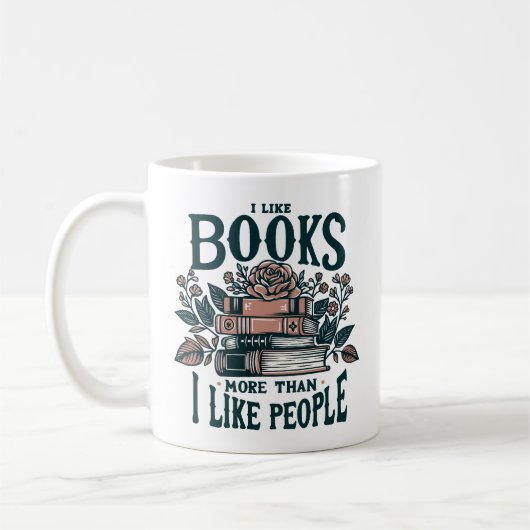 Mug Drôle J'Aime Les Livres (Gauche)