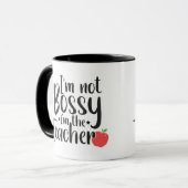 Mug Drôle Je ne suis pas Bossy Je suis l'enseignant (Devant gauche)