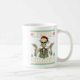 Mug Drôle Je Préfère Halloween Skeleton laide Noël S