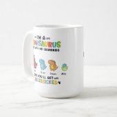 Mug Drôle Je suis un nanasaurus jusqu'à 3 enfants Café (Devant gauche)