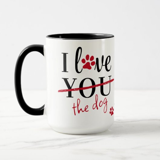 Mug Drôle Je t'aime Chien Personnalisé Animaux de comp (Gauche)