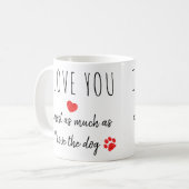 Mug Drôle Je t'aime Chien Valentines Jour (Devant gauche)