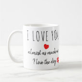 Mug Drôle Je t'aime Chien Valentines Jour (Gauche)