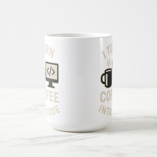 Mug Drôle, Je Transforme Le Café En Code (Centre)