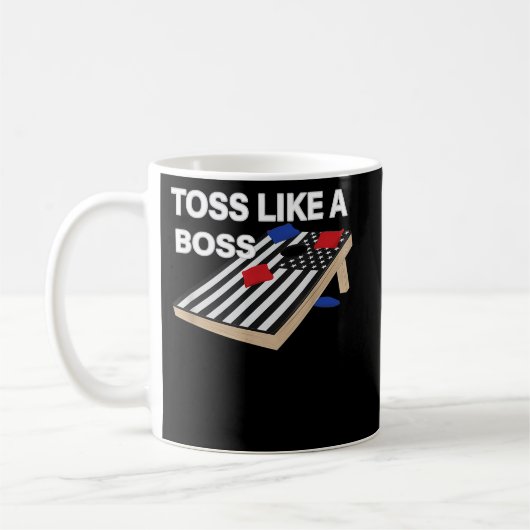 Mug Drôle Jeu comme Boss Cornhole Concours US Drapeau (Gauche)