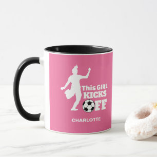 Mug Drôle Joueur de soccer fille personnalisées Grap