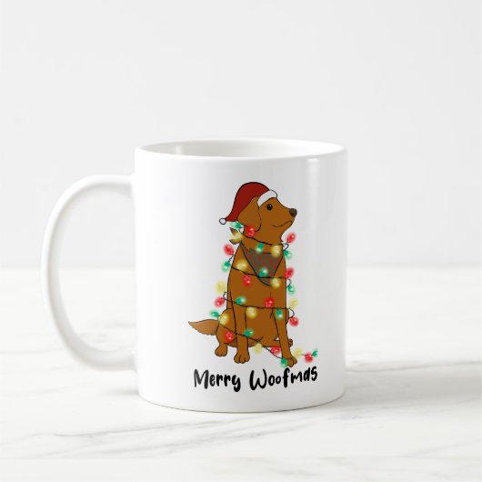 Mug Drôle Joyeux chien de Noël (Gauche)