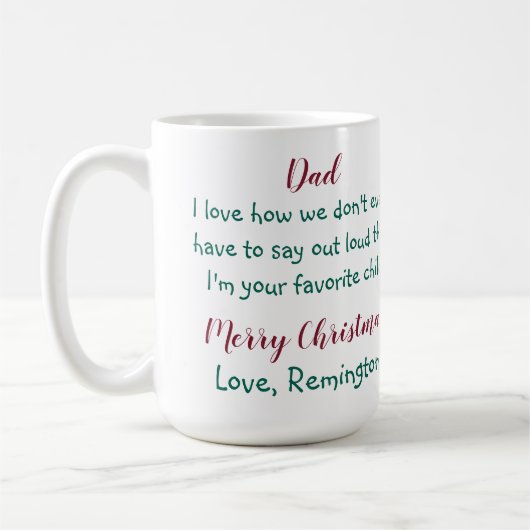 Mug Drôle Joyeux Noël Chien papa (Gauche)