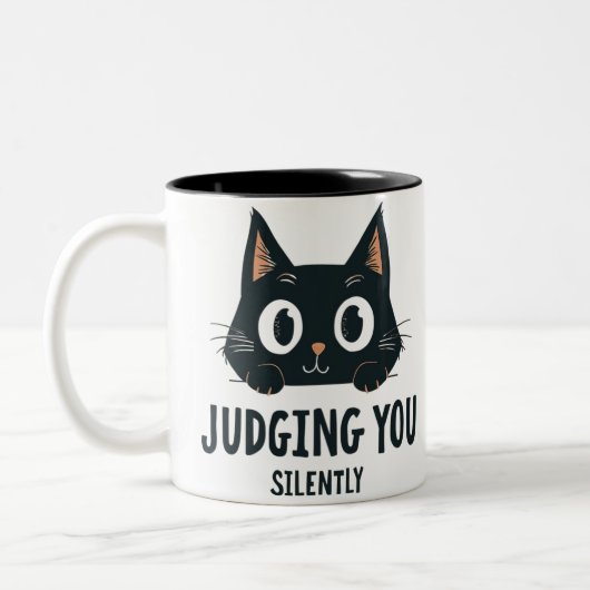 Mug drôle Jugement Chat Jugement Coupe Chat Coupes (Gauche)