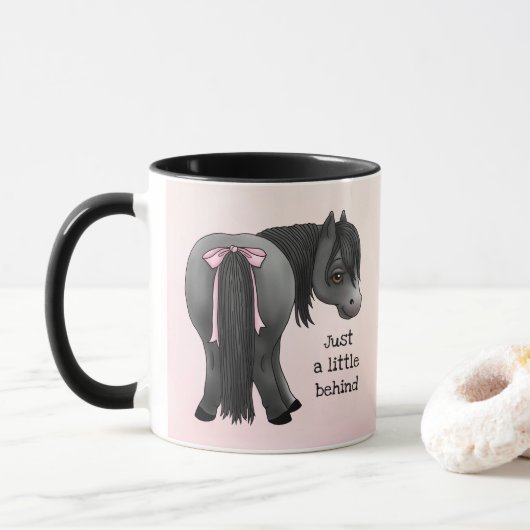 Mug Drôle "Juste un peu en arrière" Pony Butt  (Avec donut)