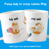 Mug Drôle Lady Mode Fou Mode Chat Fille Puissance Knit