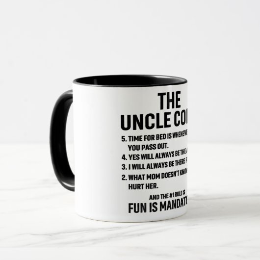 Mug Drôle Le Code Oncle (Devant gauche)