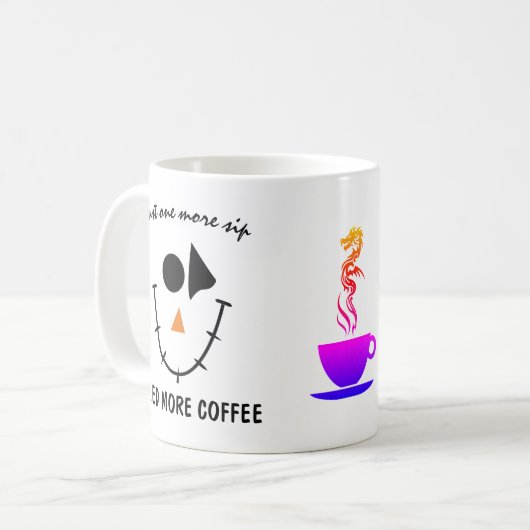 Mug Drôle, Le Visage Souriant Et Sommeil. Besoin de ca (Devant gauche)