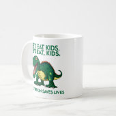 Mug Drôle leçon de grammaire Dinosaur (Devant gauche)