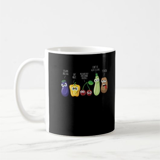 Mug Drôle Légumes Humour Vegan Sarcastic Citation (Gauche)