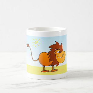 Mug Drôle Lion caricature dans le soleil Safari animal