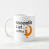 Mug Drôle lune orange Halloween avec chat (Gauche)