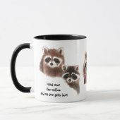 Mug Drôle, Mains sur le café, mignonne bouge Raccoon (Gauche)
