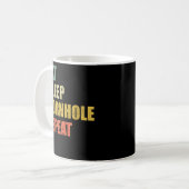 Mug Drôle Manger Sleep Cornhole Répétition (Devant gauche)