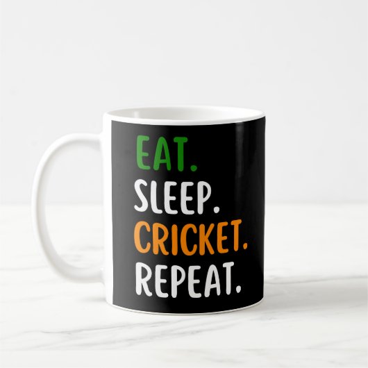 Mug Drôle Mangez Le Cricket Dormir Répéter (Gauche)