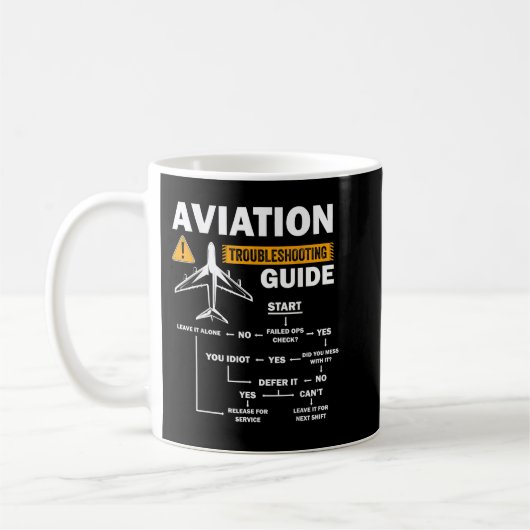 Mug Drôle manuel de dépannage de l'aviation (Gauche)