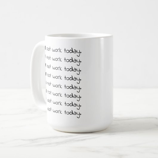 Mug Drôle manuscrit Curvy Texte Workaholic Café (Devant gauche)