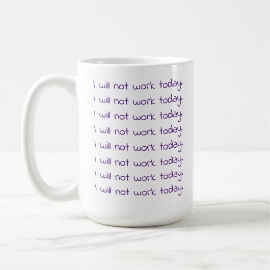 Mug Drôle manuscrit violet texte Workaholic (Gauche)