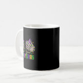 Mug Drôle Mardi Gras Skeleton Mains Avec Perles Et Fle (Devant gauche)