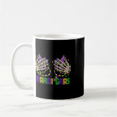 Mug Drôle Mardi Gras Skeleton Mains Avec Perles Et Fle (Gauche)