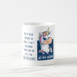 Mug Drôle meilleur ami MAUVAIS INFLUENCE Unicorne Peei