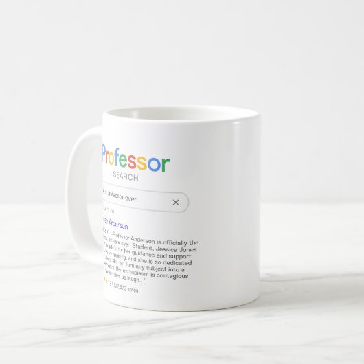 Mug Drôle Meilleur Professeur Recherche Avec Message P (Devant gauche)