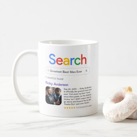 Mug Drôle Meilleur Témoin Ever Recherche Avec Photo (Avec donut)