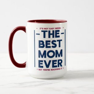 Mug Drôle Meilleure Maman Moderne Bleu Marine Fête des