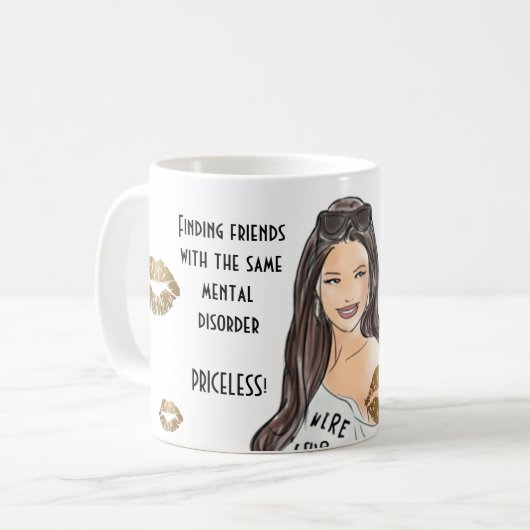 Mug Drôle meilleurs amis avec le même trouble mental c (Devant gauche)