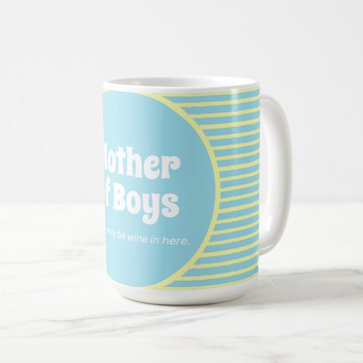 Mug Drôle Mère des garçons Pastel Stripes (Devant droit)