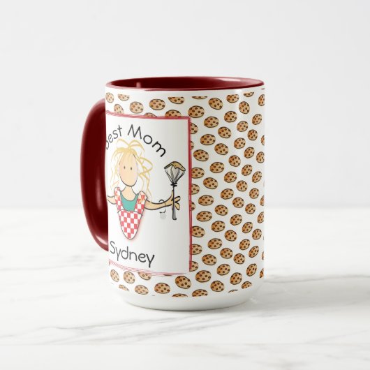 Mug Drôle Mère Maman Cuisine de dessin Cookie Café (Devant gauche)