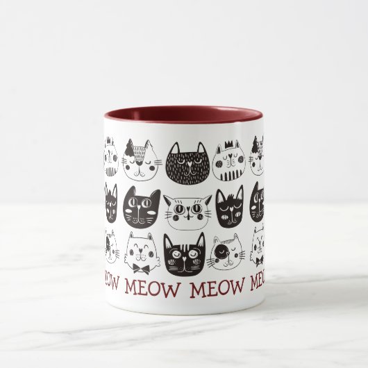 Mug Drôle mignon Chat visage Motif (Centre)