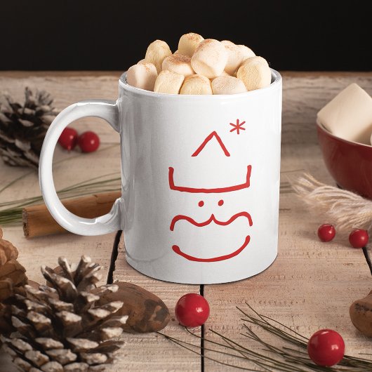 Mug Drôle mignon Emoticon Père Noël Geek Nerd Lait de 